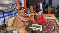 Ms Nidhi Chandel receiving blessings from HH Swamiji